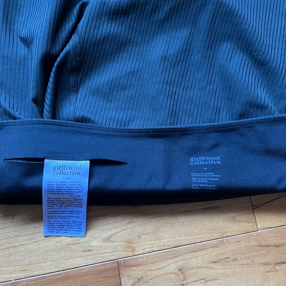 Girlfriend collective black rib high rise biker shorts - Picture 2 of 3